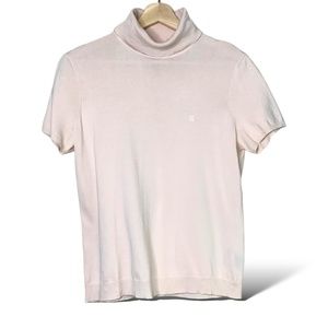 Lauren RALPH LAUREN Silk Blend Short Sleeve Turtleneck Pullover Sweater US Sz L